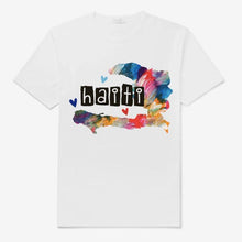 Load image into Gallery viewer, Haiti (Black) Colorful Map T-Shirt
