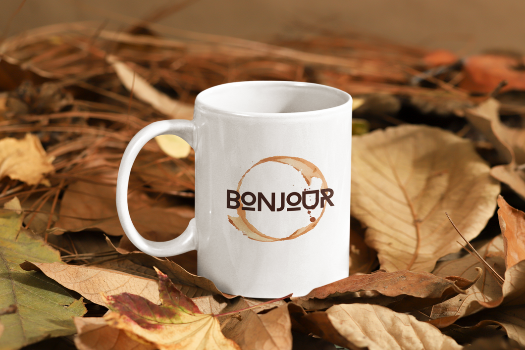 Bonjour Circle Coffee Mug