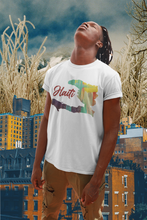 Load image into Gallery viewer, Haiti Red Multicolor Map T-Shirt
